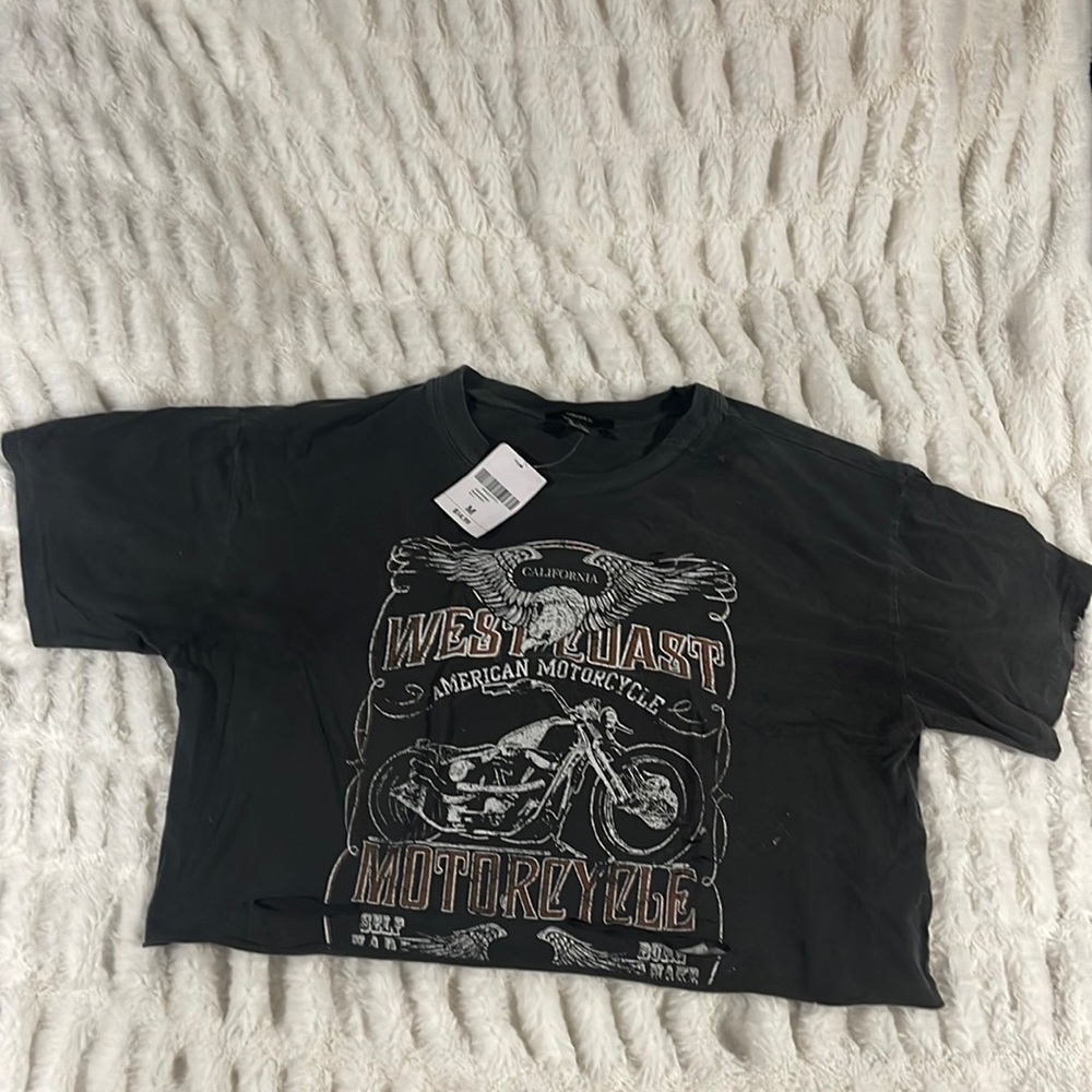 RETRO WOMEN’S RIPPED CROP TOP black MEDIUM